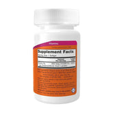 Now Foods Vitamin D-3 10,000 IU supplement facts label on orange bottle highlighting dosage and ingredients.